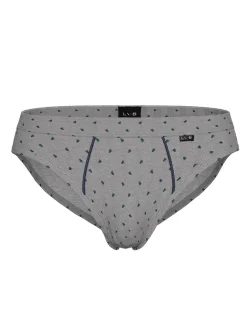 Uomo LOVABLE Slip-Slip Classic Cotton Modal, grigio stampa alberiREF# L0E9U