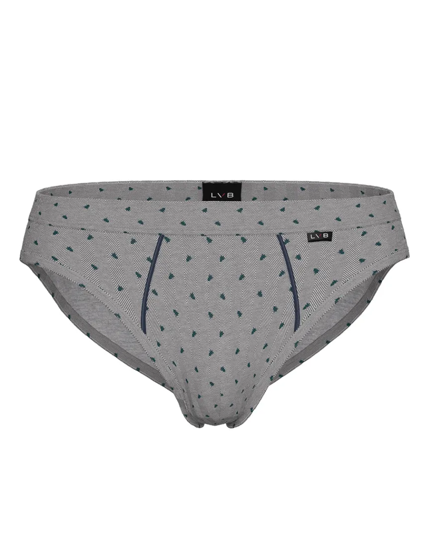 Uomo LOVABLE Slip-Slip Classic Cotton Modal, grigio stampa alberiREF# L0E9U