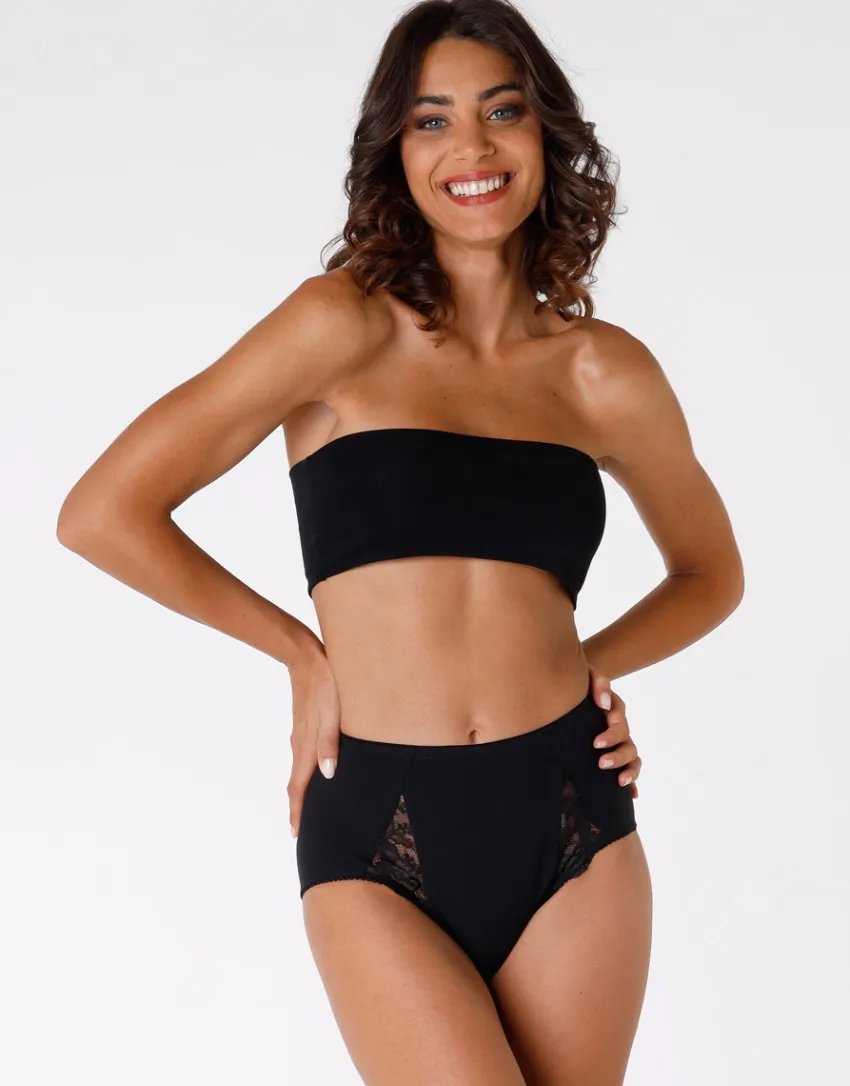 Donna LOVABLE Slip-Slip maxi contenitivo Lovely Charme, in cotone elasticizzato con pizzoREF# L0041