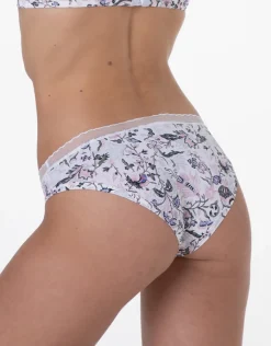 Donna LOVABLE Slip-Slip My Daily Comfort Printed in microfibra, avorio stampa giardinoREF# L05JM