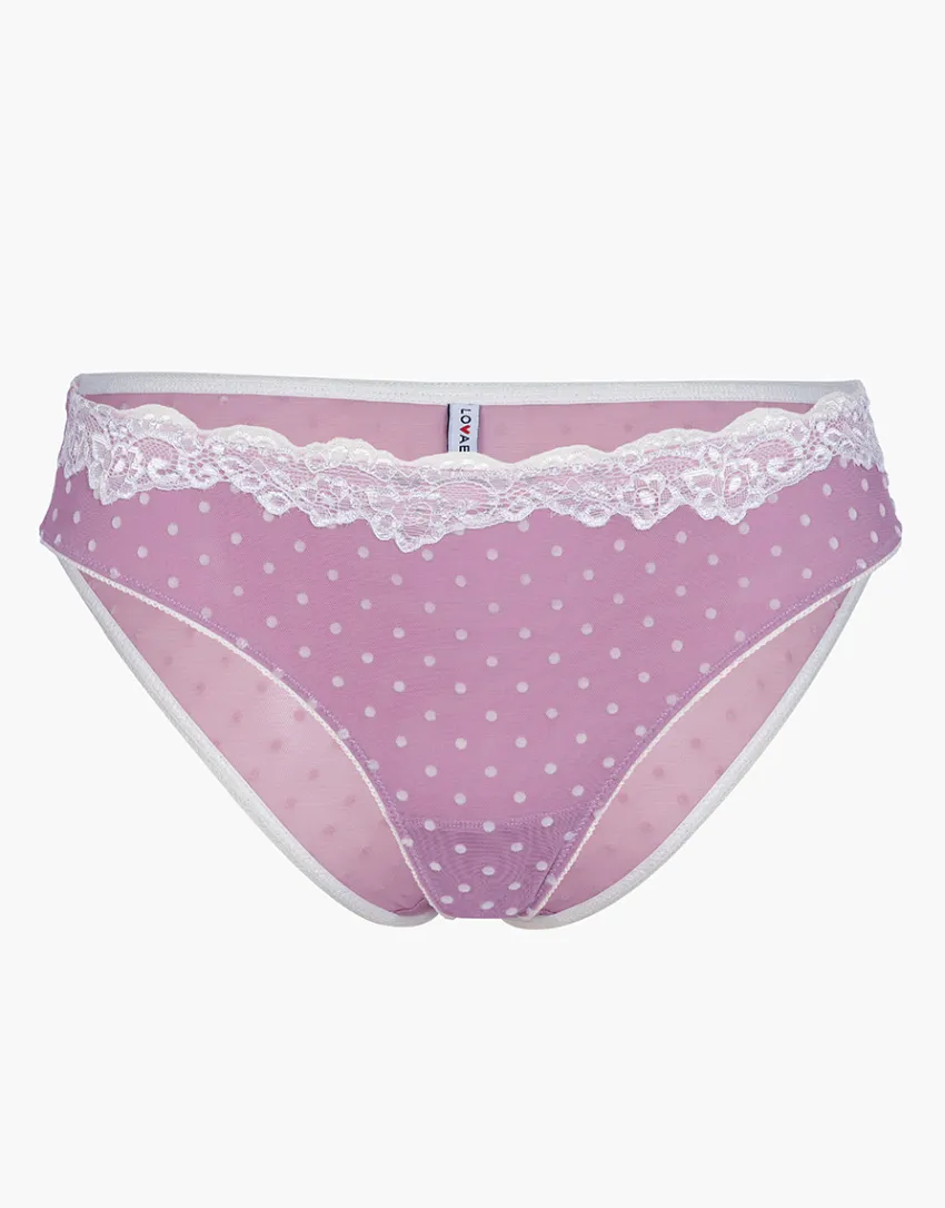 Donna LOVABLE Slip-Slip Velvet Tulle in pizzo e tulle, rosa pois avorioREF# L0DK5