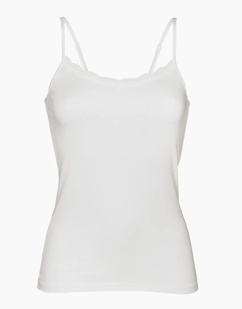 Donna LOVABLE Top E Smanicati-Top Basic Soul in viscosa e pizzoREF# 7032