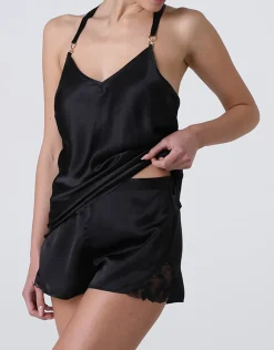 Donna LOVABLE Pigiami Donna-Top e Pantaloncino L'Elegance in seta e modal, REF# L0EIE