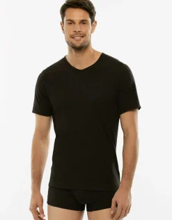Uomo LOVABLE T-Shirt-T-shirt 100% cotone Pure Cotton con scollo a V, REF# 05XP