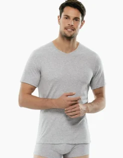 Uomo LOVABLE T-Shirt-T-shirt 100% cotone Pure Cotton con scollo a V, REF# 05XP