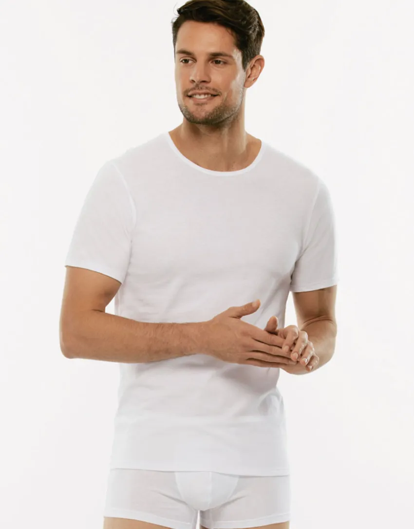 Uomo LOVABLE T-Shirt-T-shirt girocollo 100% cotone Pure Cotton, REF# 05XO