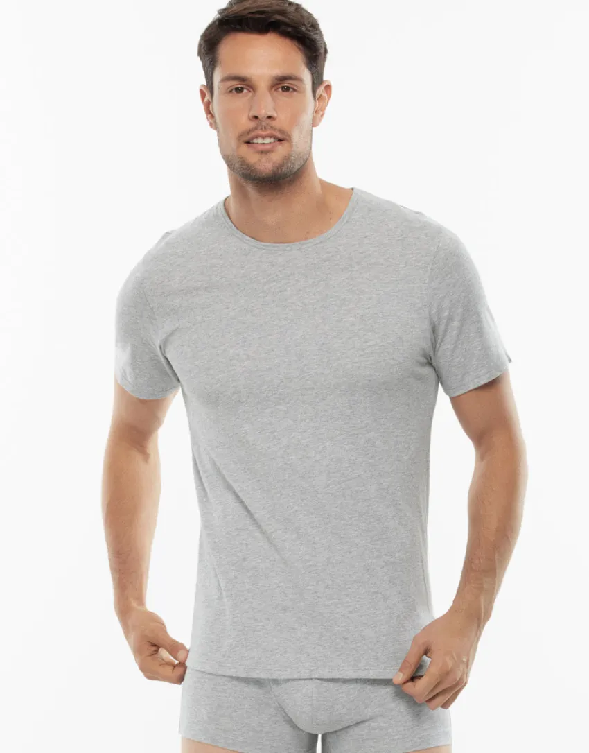 Uomo LOVABLE T-Shirt-T-shirt girocollo 100% cotone Pure Cotton, REF# 05XO