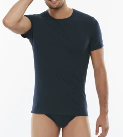 Uomo LOVABLE T-Shirt-T-Shirt girocollo Cotton Stretch in cotone elasticizzato, REF# L05XU