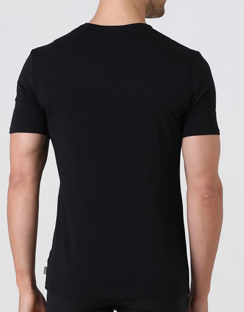 Uomo LOVABLE T-Shirt-T-shirt girocollo Supima Premium Cotton in cotone elasticizzato, REF# L6016