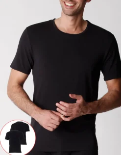 Uomo LOVABLE T-Shirt-T-shirt girocollo uomo bipack in cotone biologico, REF# L0BAN