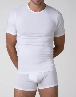 Uomo LOVABLE T-Shirt-T-shirt girocollo Warm Sensation in Stretch Cotton, REF# L041Y