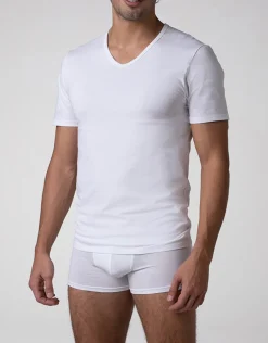 Uomo LOVABLE T-Shirt-T-shirt scollo a V Cool Sensation in Stretch Cotton, REF# L0DGO