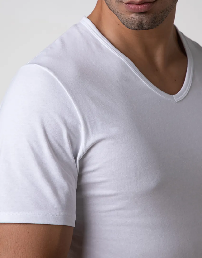 Uomo LOVABLE T-Shirt-T-shirt scollo a V Cool Sensation in Stretch Cotton, REF# L0DGO