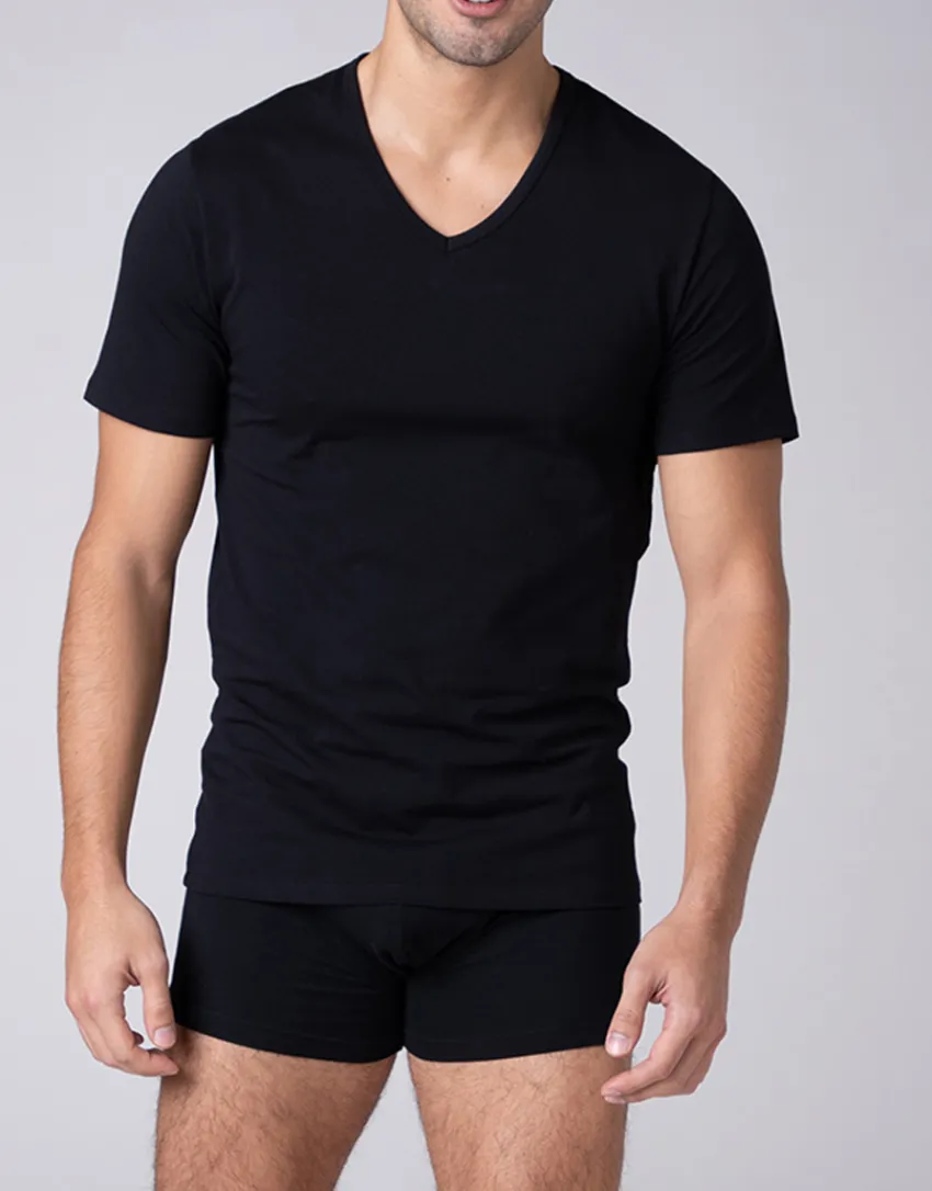 Uomo LOVABLE T-Shirt-T-shirt scollo a V Cool Sensation in Stretch Cotton, REF# L0DGO