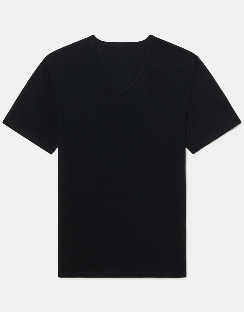 Uomo LOVABLE T-Shirt-T-shirt scollo a V Cool Sensation in Stretch Cotton, REF# L0DGO