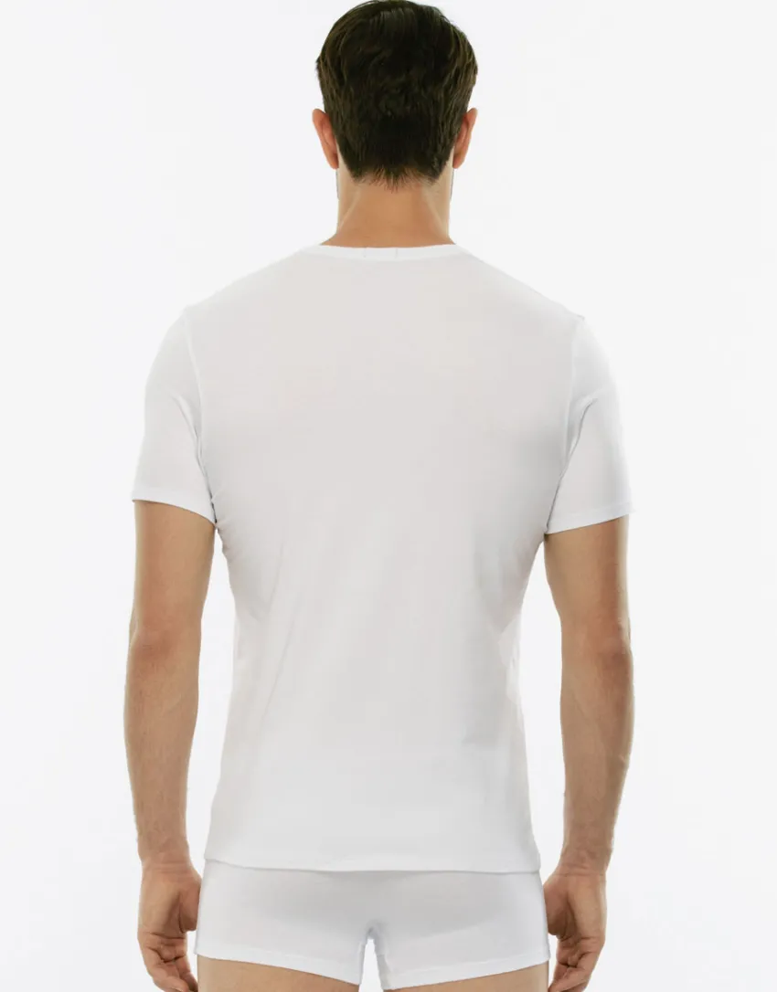 Uomo LOVABLE T-Shirt-T-Shirt uomo con scollo a V profondo Supima Premium Cotton, REF# 8439