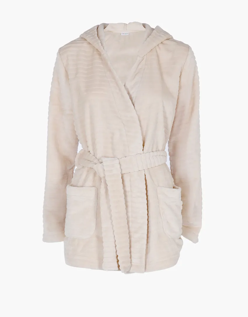 Donna LOVABLE Homewear|Vestaglie E Kimono-Vestaglia in Pelliccetta Jacquard, REF# L0E9L