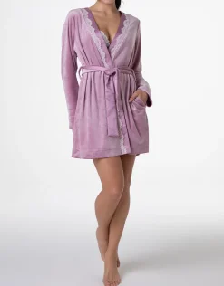 Donna LOVABLE Vestaglie E Kimono-Vestaglia manica lunga in Ciniglia, REF# L0DN6